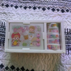 Kawaii sticker and tape scrapbook set